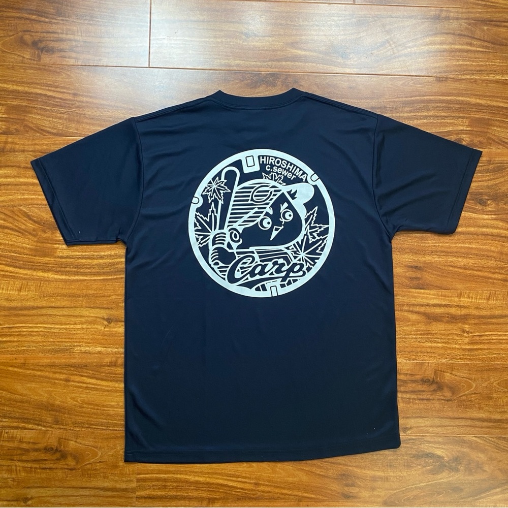 NWT New Men's United Athle Navy Hiroshima Crew Dry Silk Touch T-Shirt Size Large